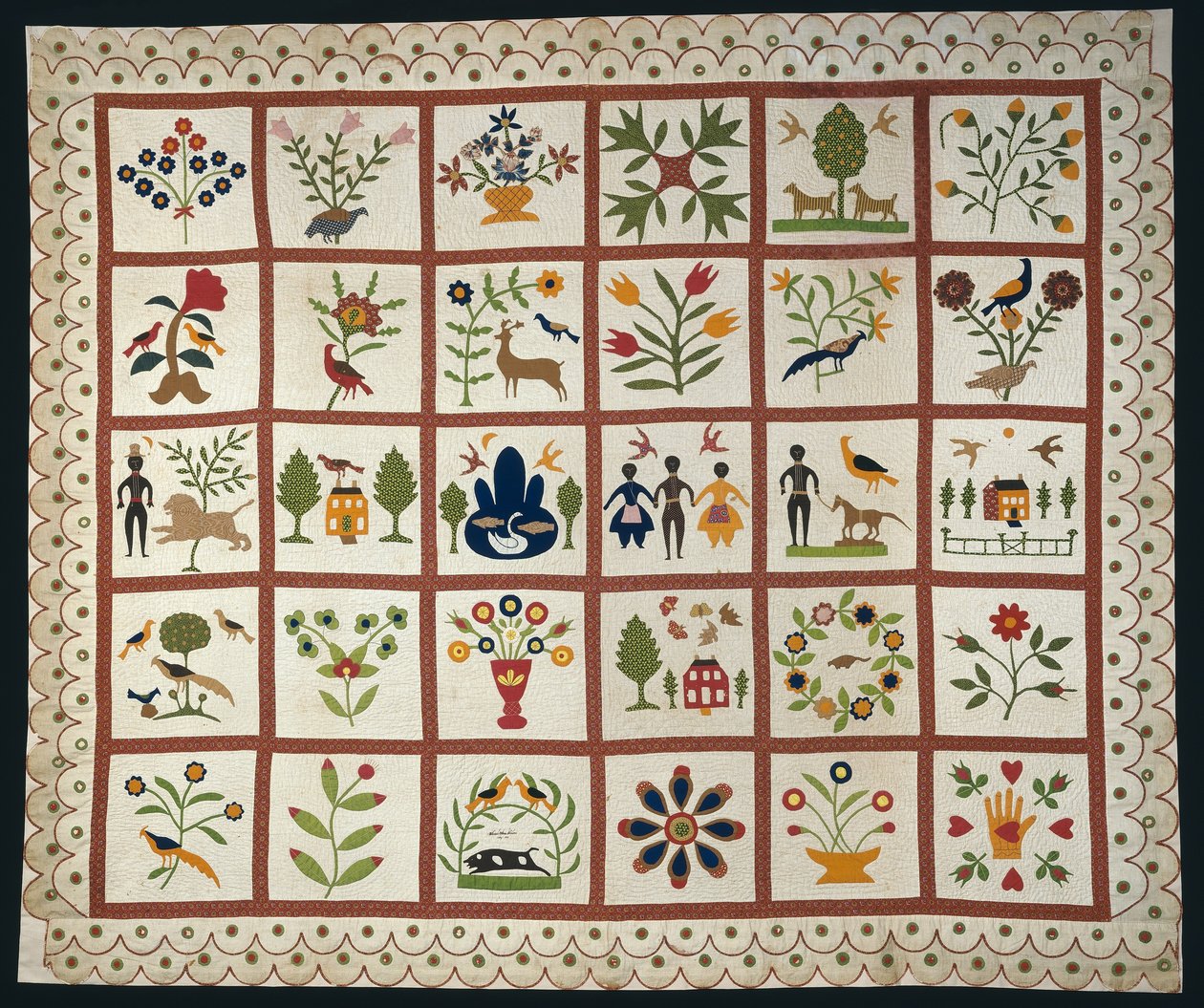 Bedcover known as Album Quilt by Sarah Ann Wilson