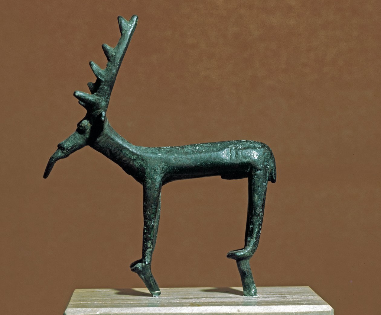 Bronze statuette of Iglesias deer. 8th-7th century BC. Museo Nazionale Archeologico, Cagliari, Sardinia, Italy by Sardinia Nuragic Civilization