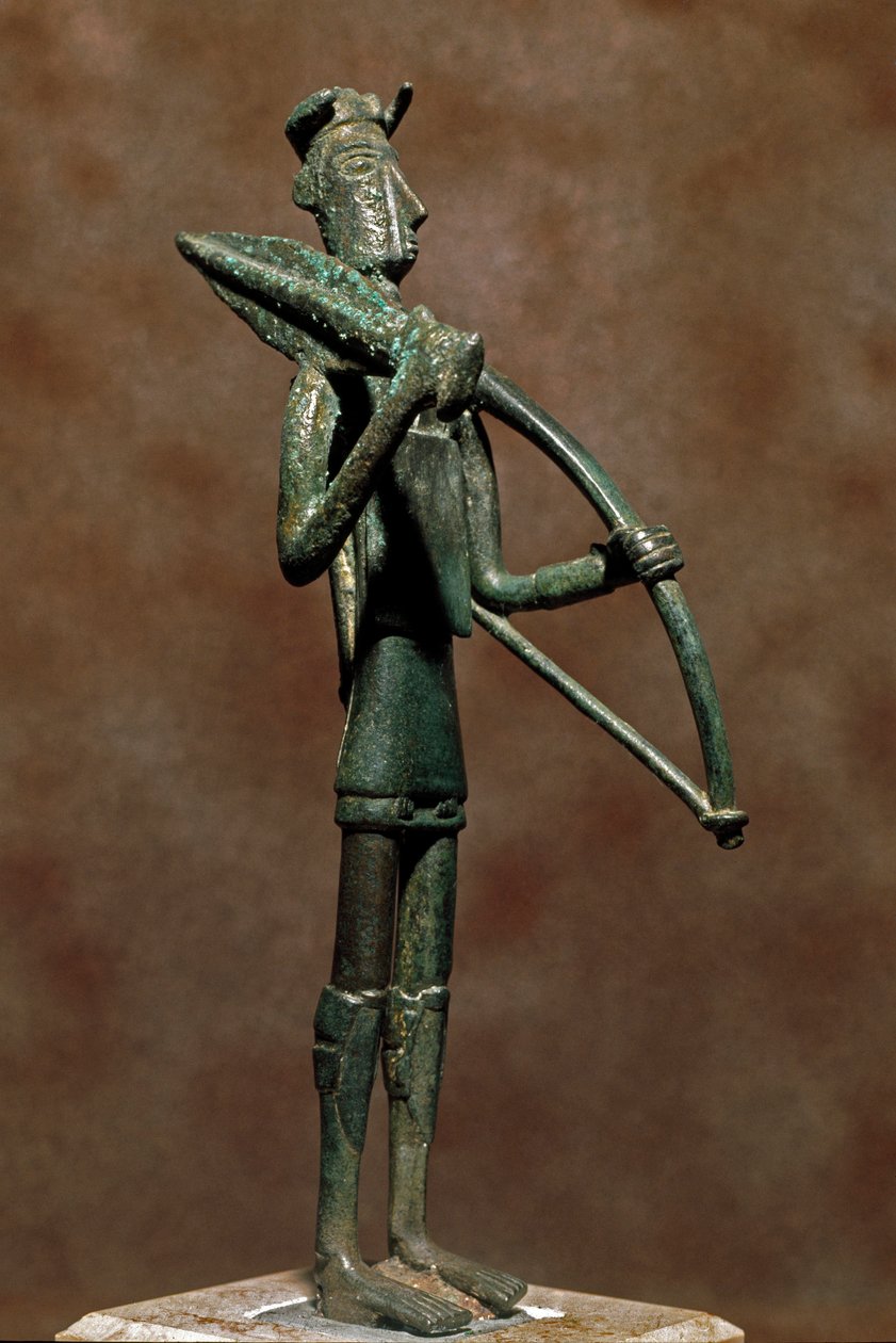 Nuragic culture: bronze warrior statuette by Sardinia Nuragic Civilization
