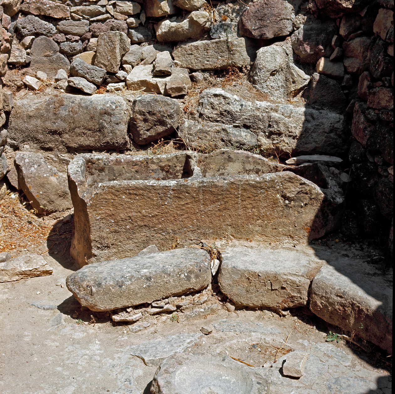 Nuragic culture: ruins of the nuragic city of the megalithic site of Su Nuraxi: one of the dwellings by Sardinia Nuragic Civilization