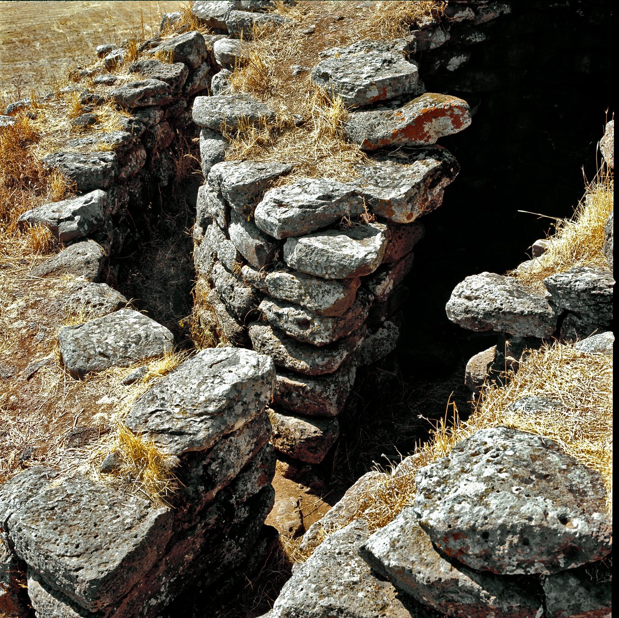Nuragic culture: ruins of the nuragic city on the megalithic site of Losa: one of the defensive towers. Abbasanta, Sardinia, Italy by Sardinia Nuragic Civilization