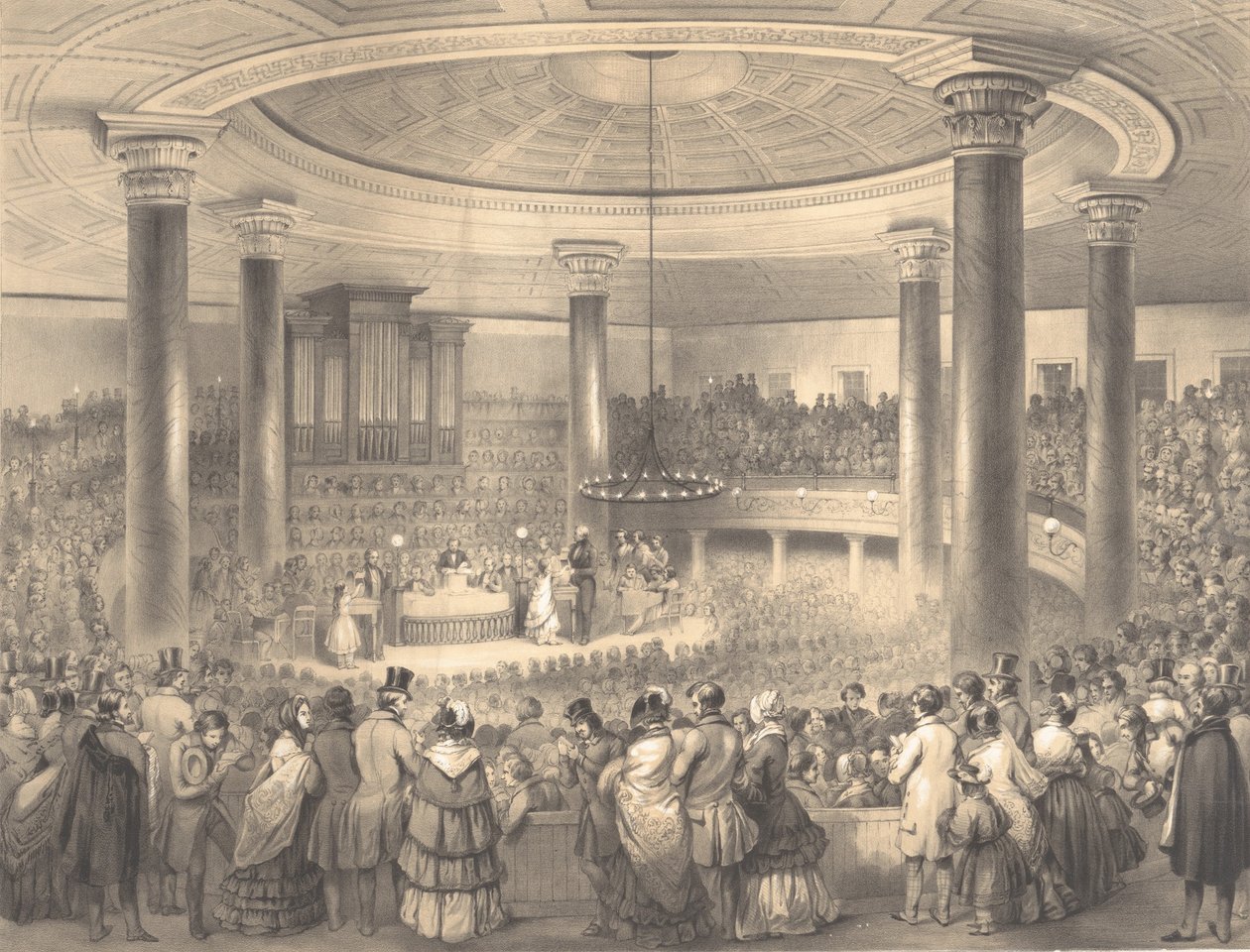 Distribution of the American Art Union Prizes, at the Tabernacle, Broadway, December 24, 1847 by Sarony and Co
