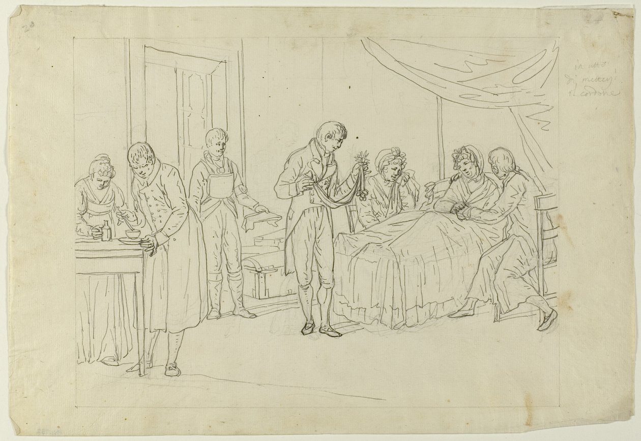 Sickbed Scene by Saverio della Gatta