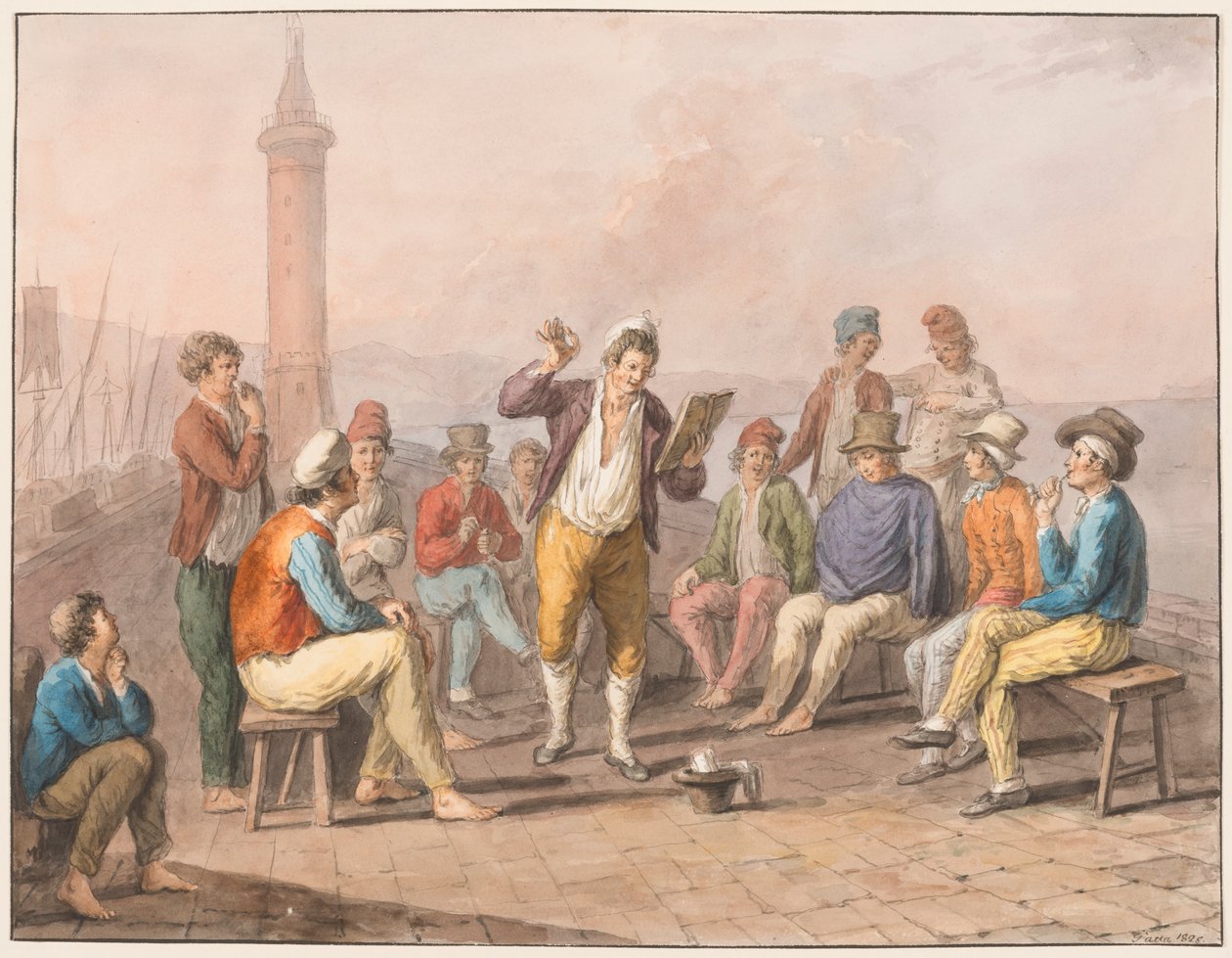 Rinaldo Rinaldini is Reciting upon the Jetty by Saverio della Gatta
