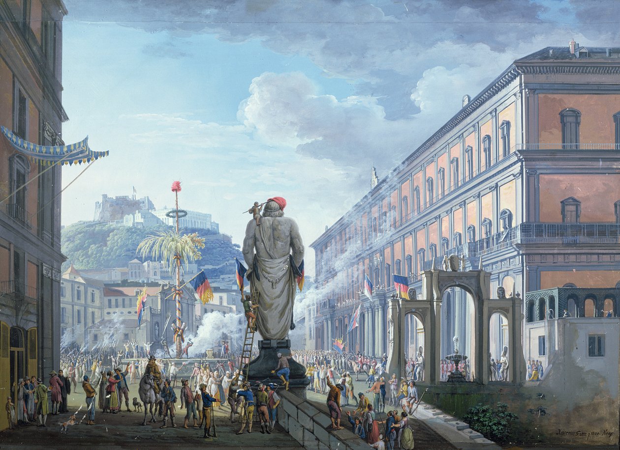 The Palazzo Reale, at the Moment When the Tree of Liberty was Cut Down and the Troops en Masse were Directed by the English in 1799 by Saviero Xavier della Gatta