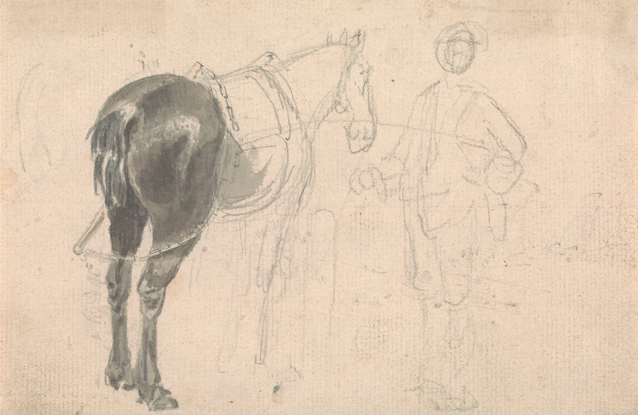 Farm Horse Being Held by a Stable Lad by Sawrey Gilpin