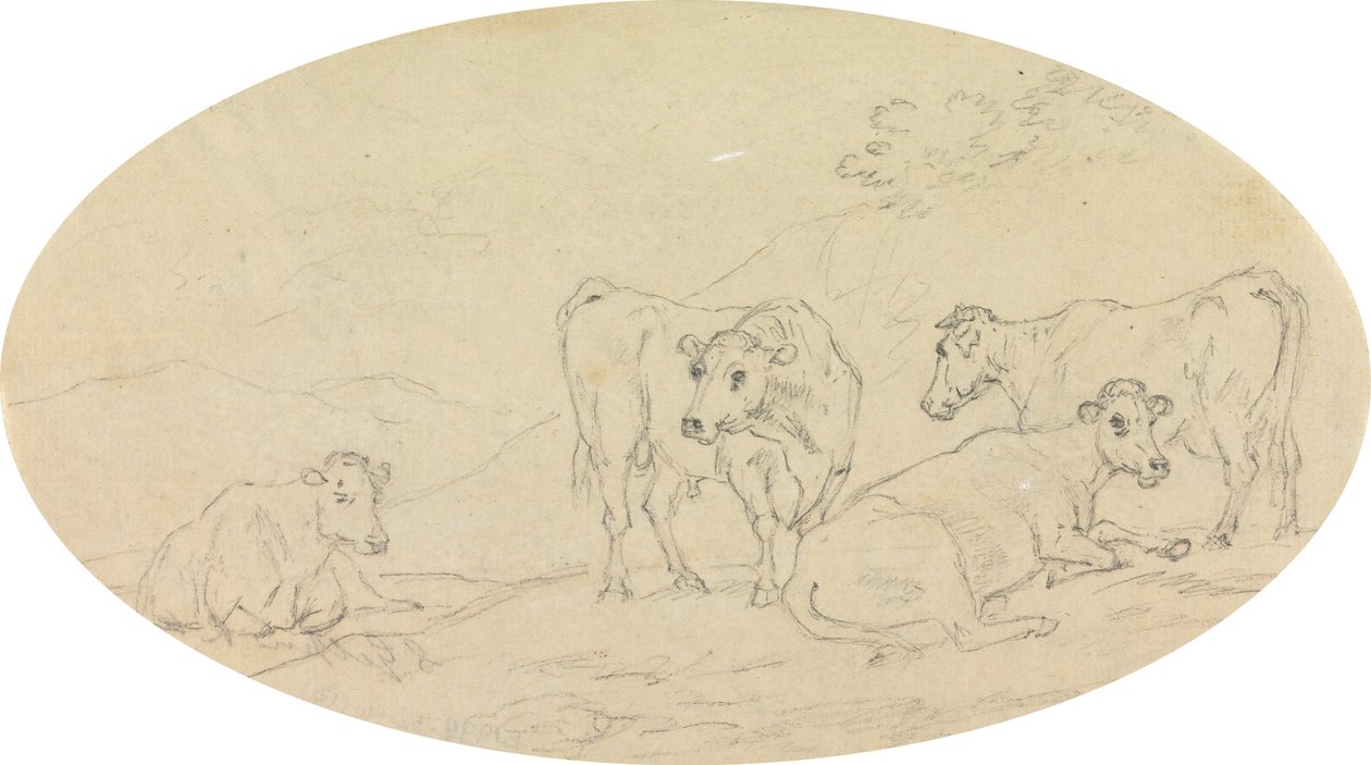 Four Cows in a Field by Sawrey Gilpin