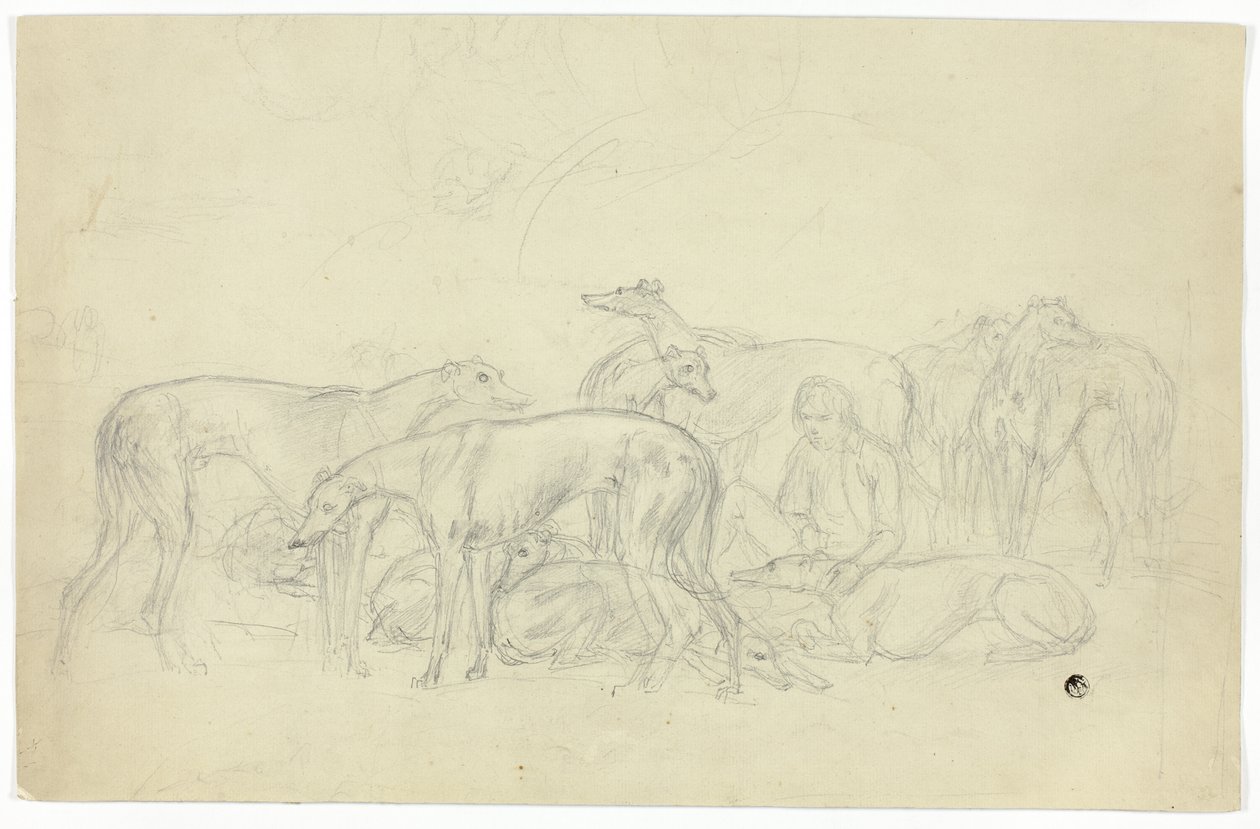 Greyhounds and Their Keeper by Sawrey Gilpin