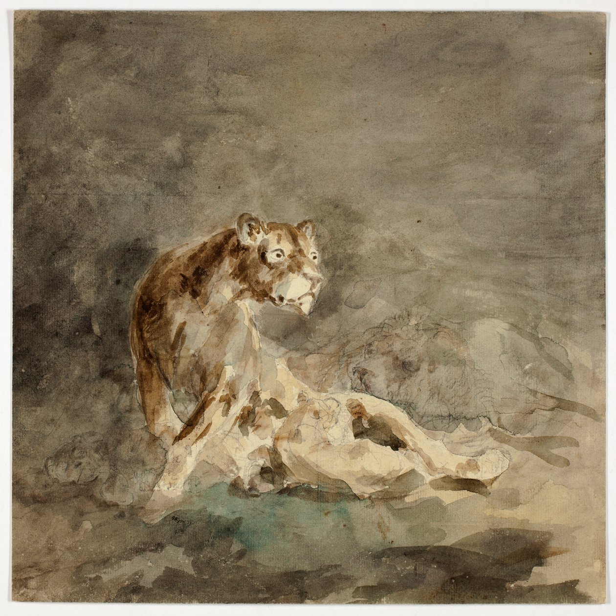 Lioness with her Family by Sawrey Gilpin