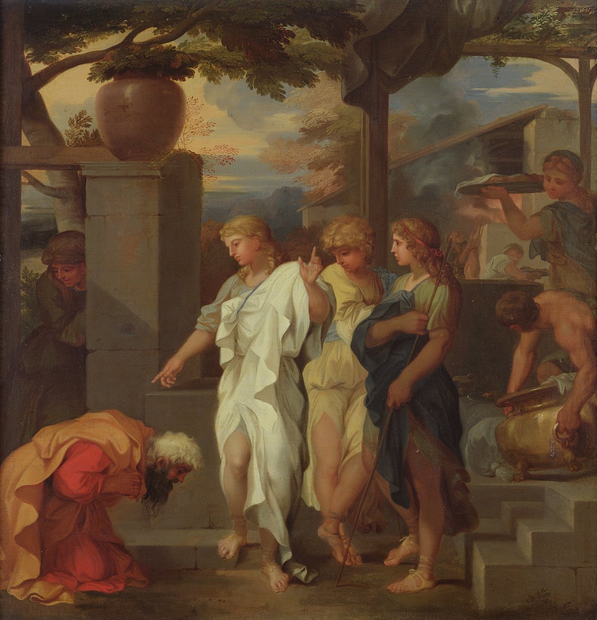 Abraham and the Three Angels by Sébastien Bourdon