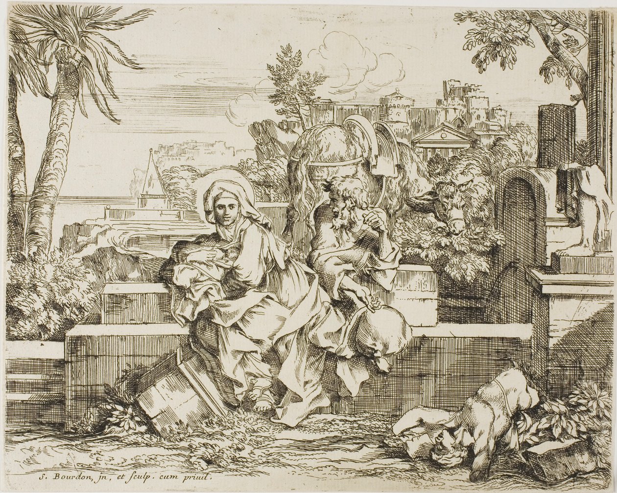 Rest on the Flight into Egypt by Sébastien Bourdon