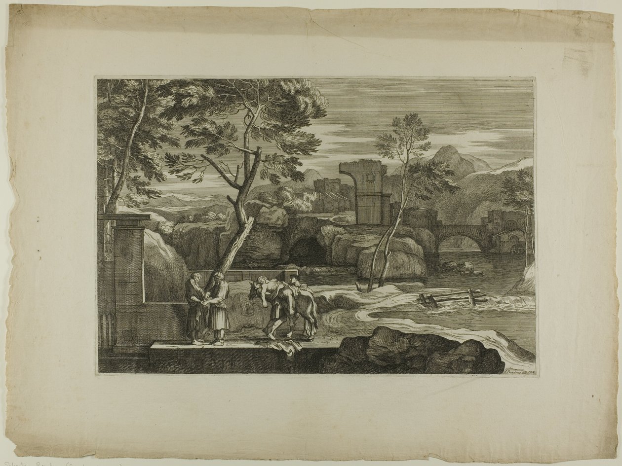 The Good Samaritan Takes the Wounded Man from his Donkey by Sébastien Bourdon