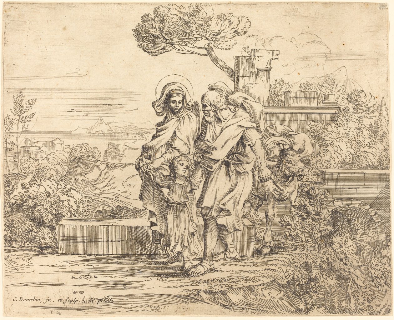 The Rest on the Flight into Egypt by Sébastien Bourdon