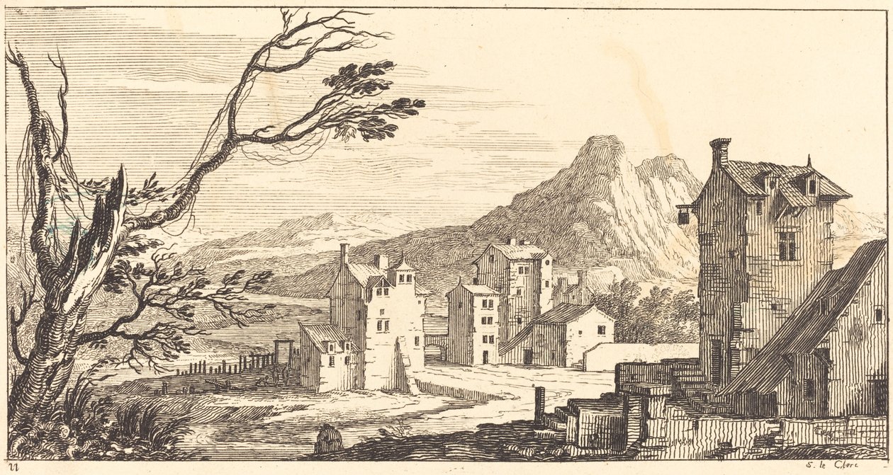 Landscape with Houses by Sébastien  Le Clerc I