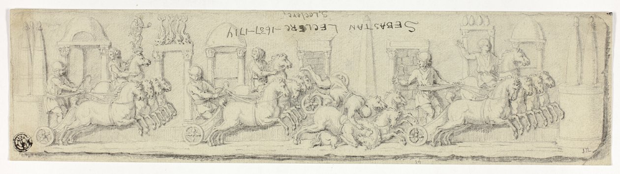 Antique Relief of Chariot Race by Sébastien Le Clerc the elder