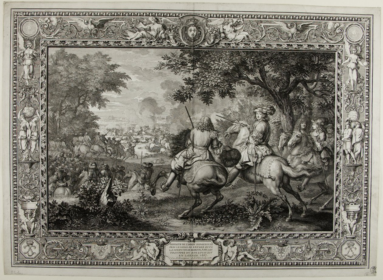 Defeat of the Spanish Army Near the Canal at Bruges by the Troops of King Louis XIV 1667 by Sébastien Le Clerc the elder