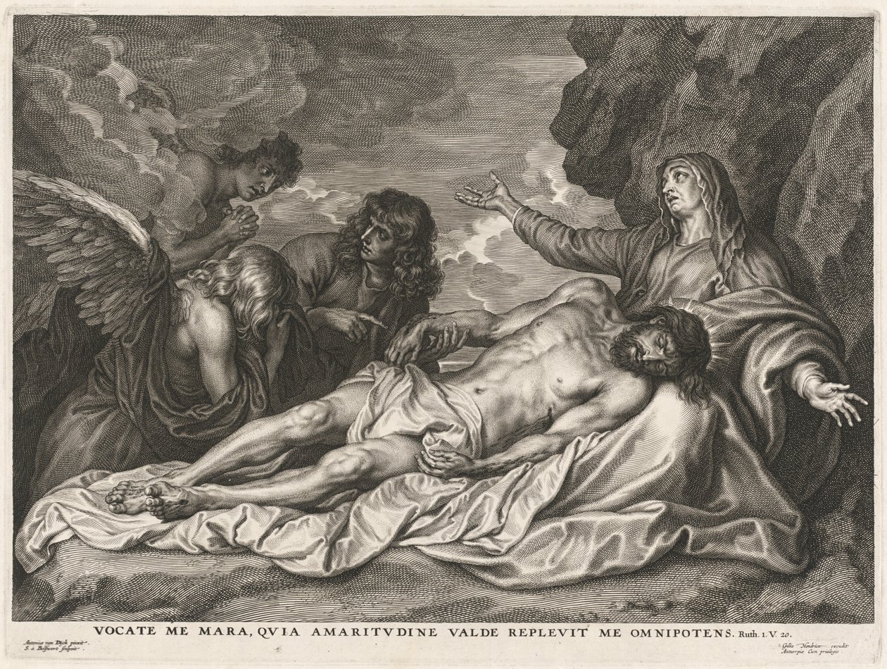 Virgin Supporting the Dead Christ by Schelte Adams Bolswert after Sir Anthony van Dyck