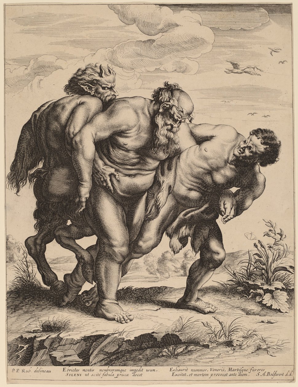 The Drunken Silenus by Schelte Adams Bolswert after Sir Peter Paul Rubens