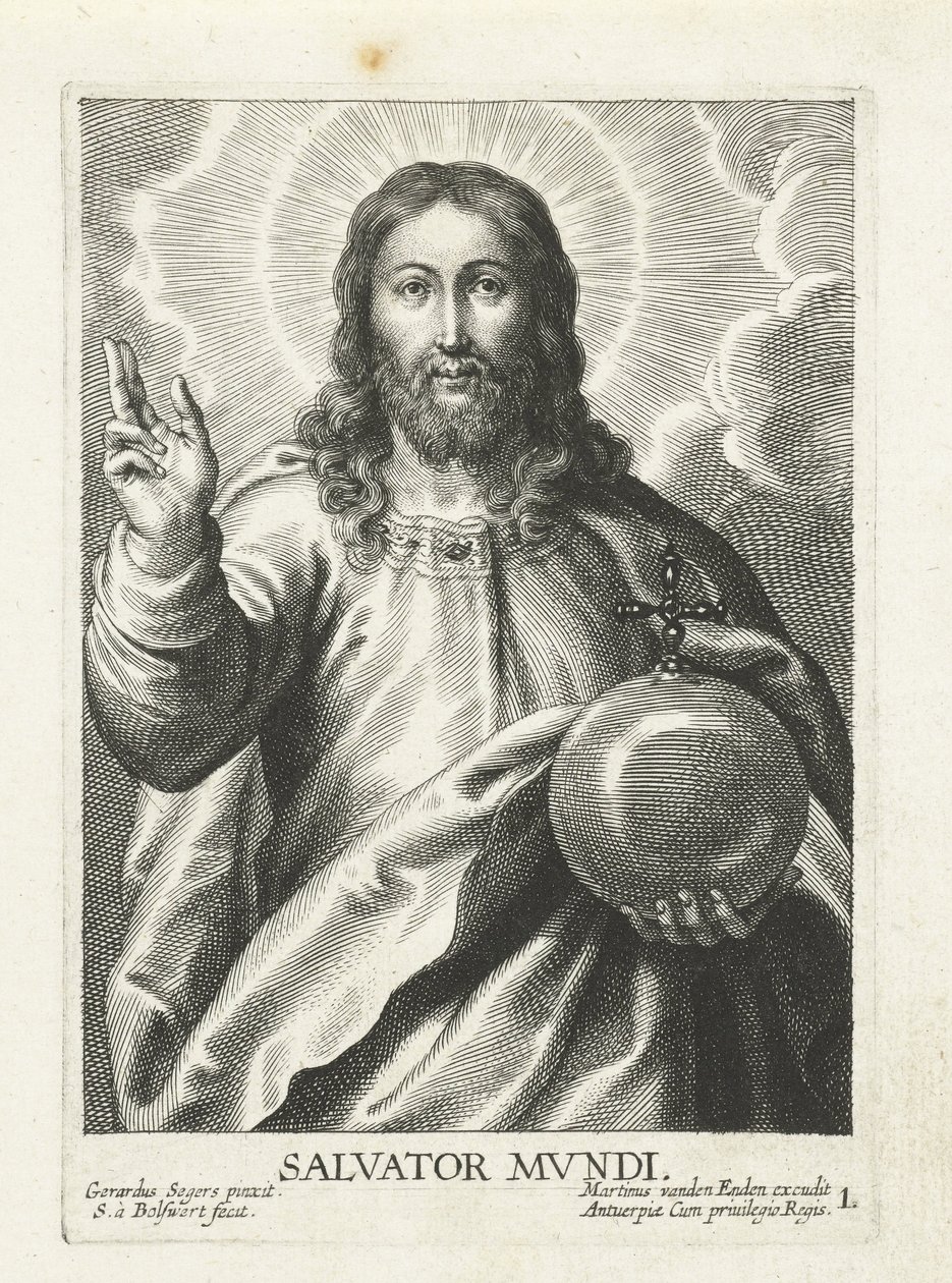 Christ as Salvator Mundi by Schelte Adamsz. Bolswert