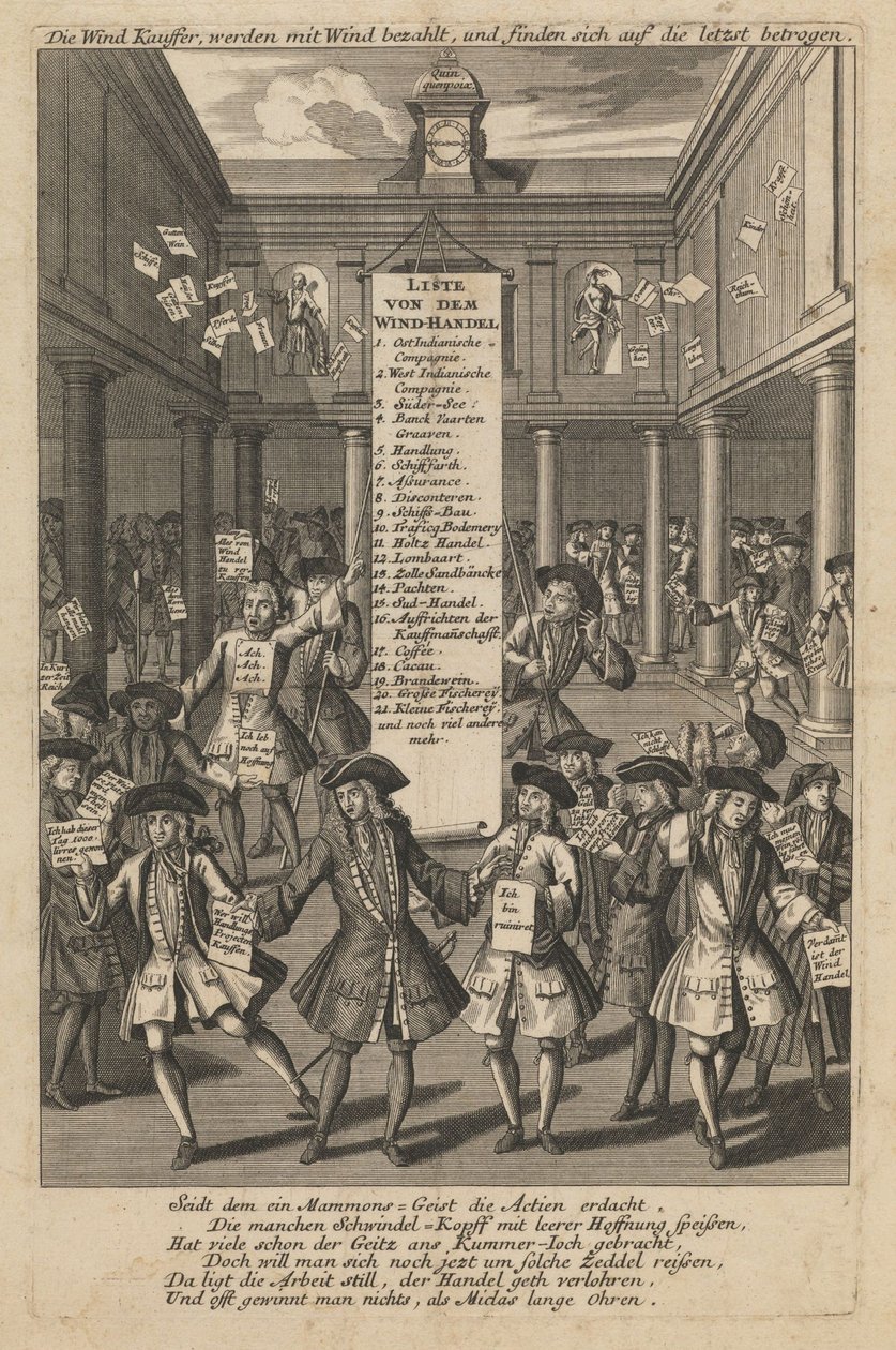 Wind Dealers Dropping Money, ca. 1720 by Schmid