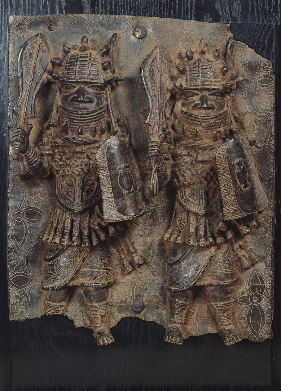 Benin Plaque with Two Warriors, Nigeria by School African