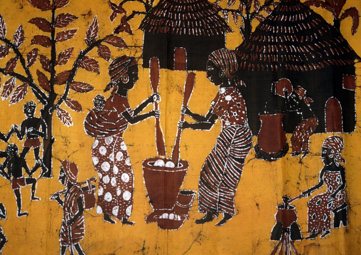 Cloth Made Using Batik Technique, Togo Handicrafts by School African