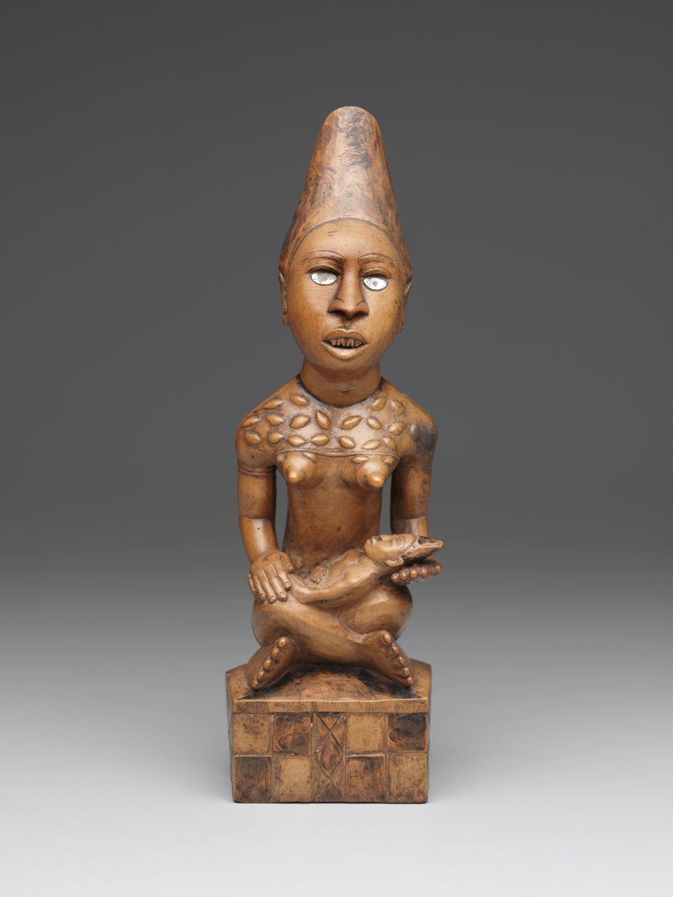 Seated Female Figure with Child (pfemba) Yombe Group, Kongo Peoples by School African