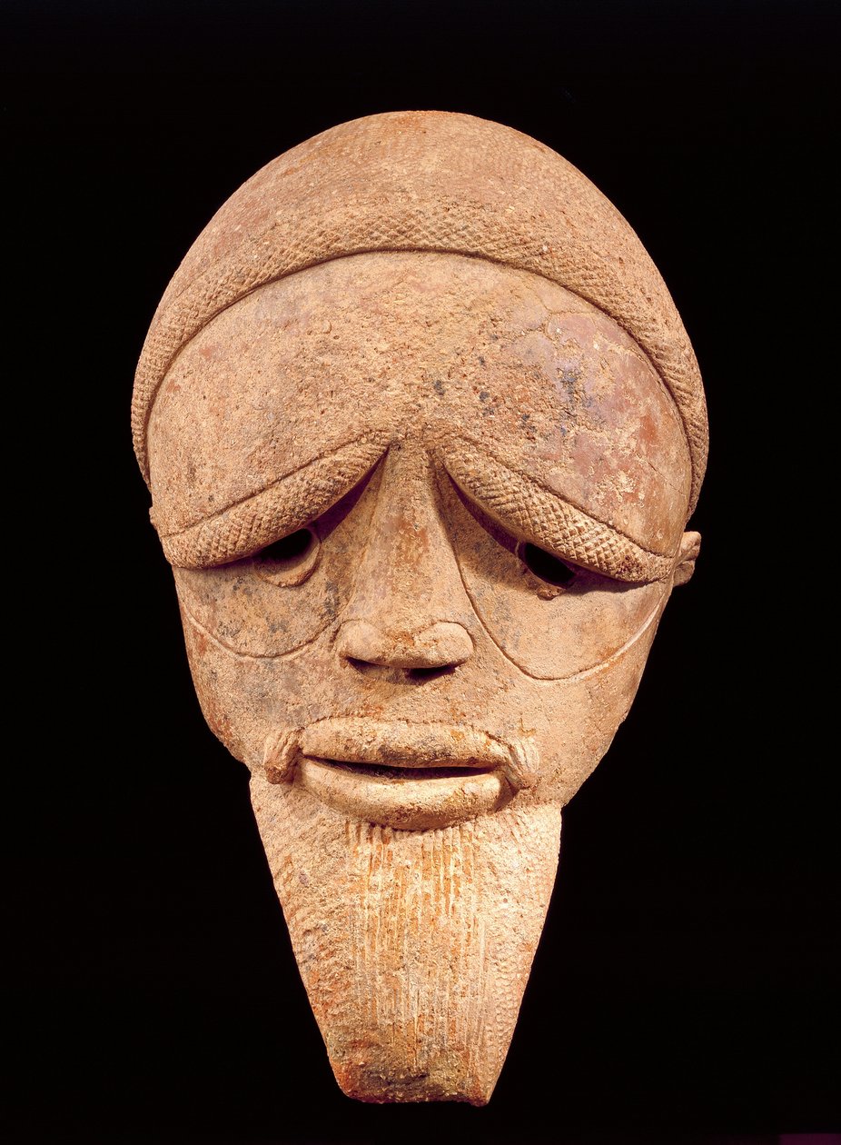 Terracotta Sculpture of Male Head, Sokoto, Nigeria, 6th-2nd Century BC by School African