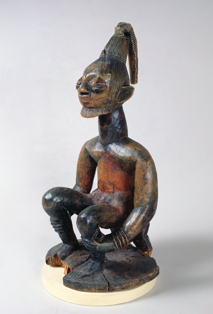 Yoruba statue of a seated chief, Nigeria by School African