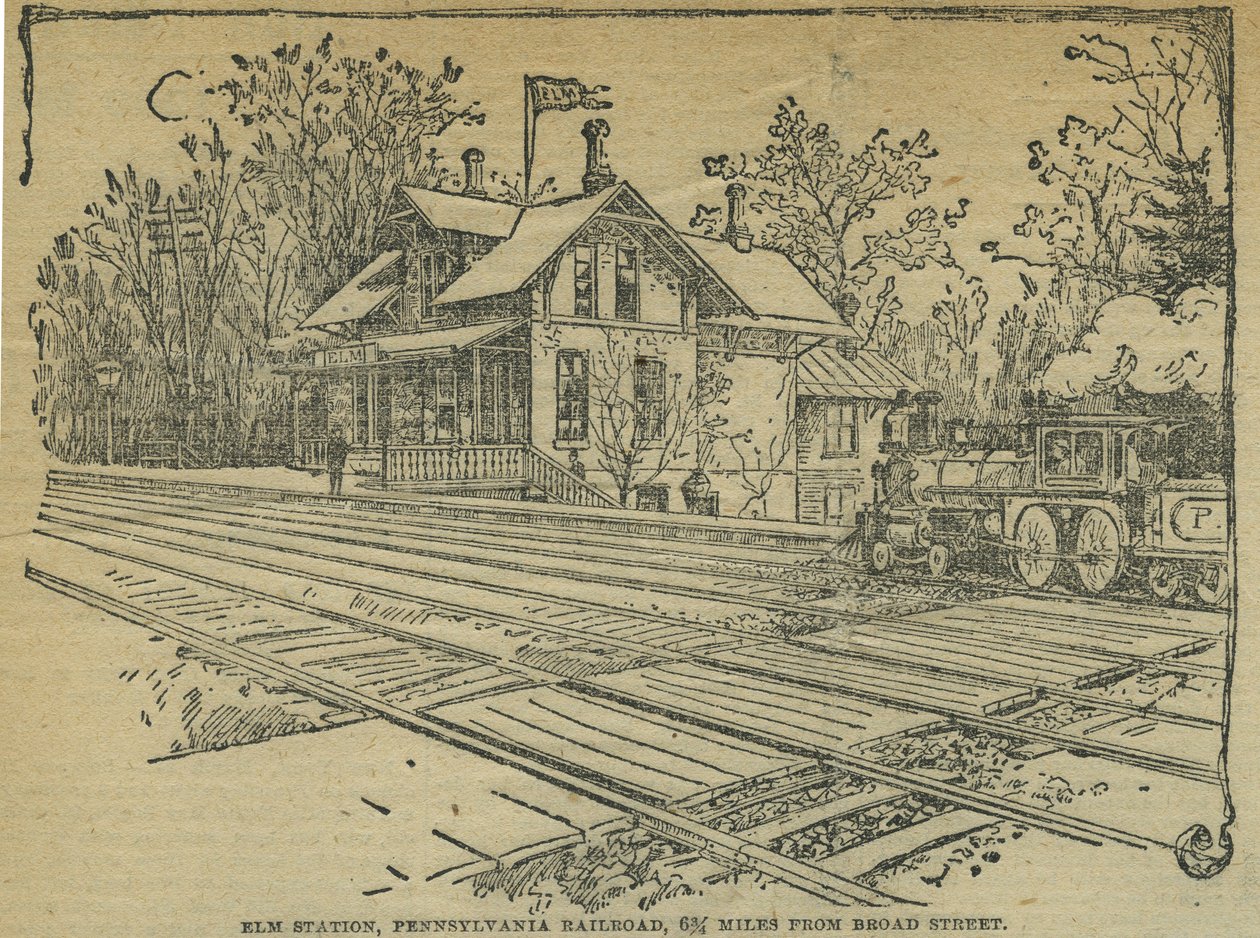 Elm Station, West Philadelphia, Pennsylvania Railroad, USA by School American
