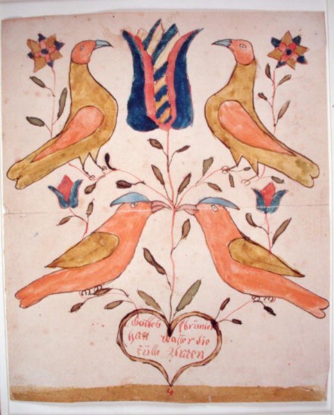 Four Birds, Tulip and Heart by School American