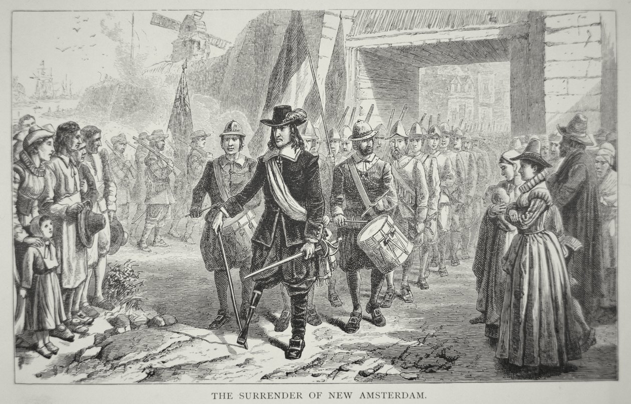 Governor Peter Stuyvesant Surrenders New Amsterdam to the British in 1664 by School American
