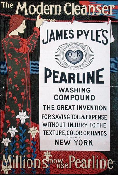 Poster advertising 'James Pyle's Pearline Washing Compound LC, The ...