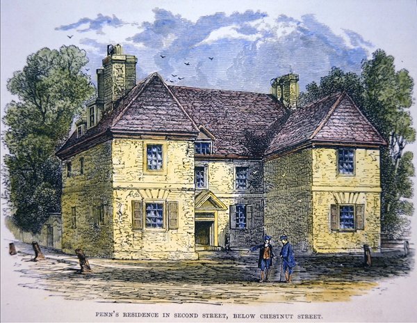 Residence of William Penn in Second Street, below Chestnut Street, Philadelphia by School American