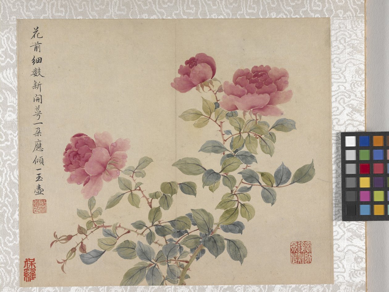 8 Leaf Album Of Flowers by School Chinese