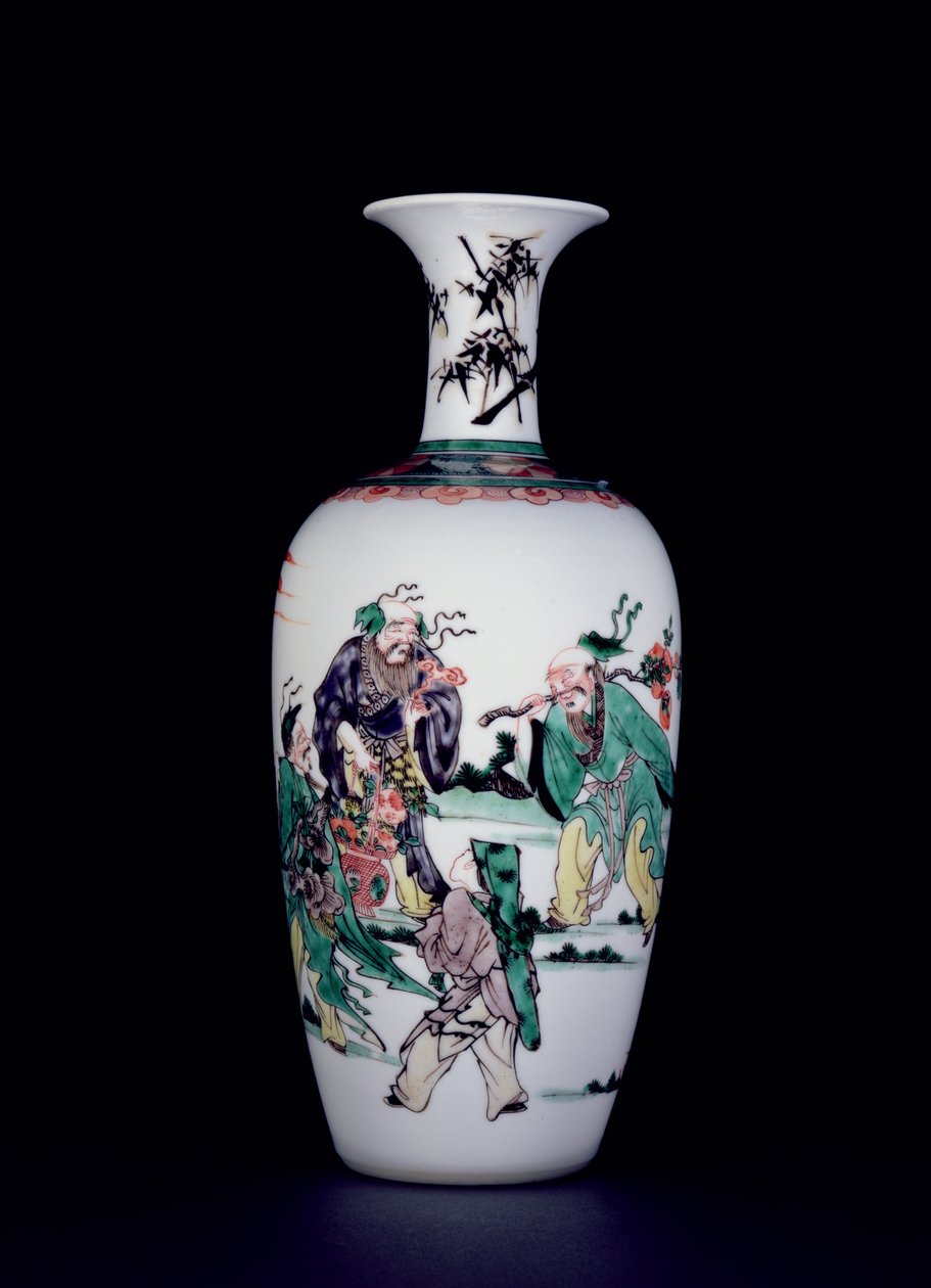 A Chinese porcelain vase decorated in famille verte enamels by School Chinese