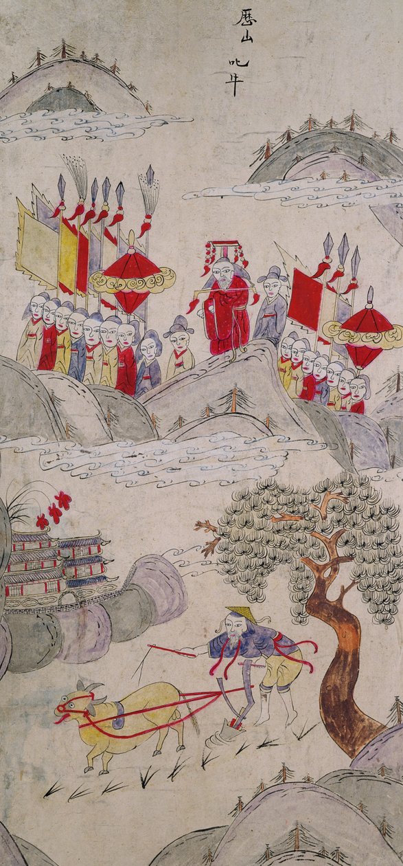 Panel from an Eight-Fold Screen Depicting Famous Stories of China by School Chinese