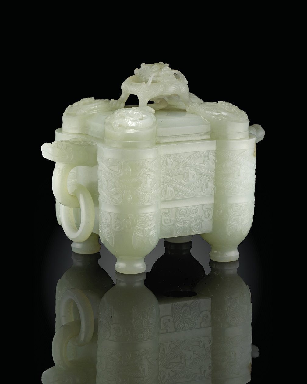 Archaistic vessel and cover, Tulu, Qianlong Period (1736-95) by School Chinese