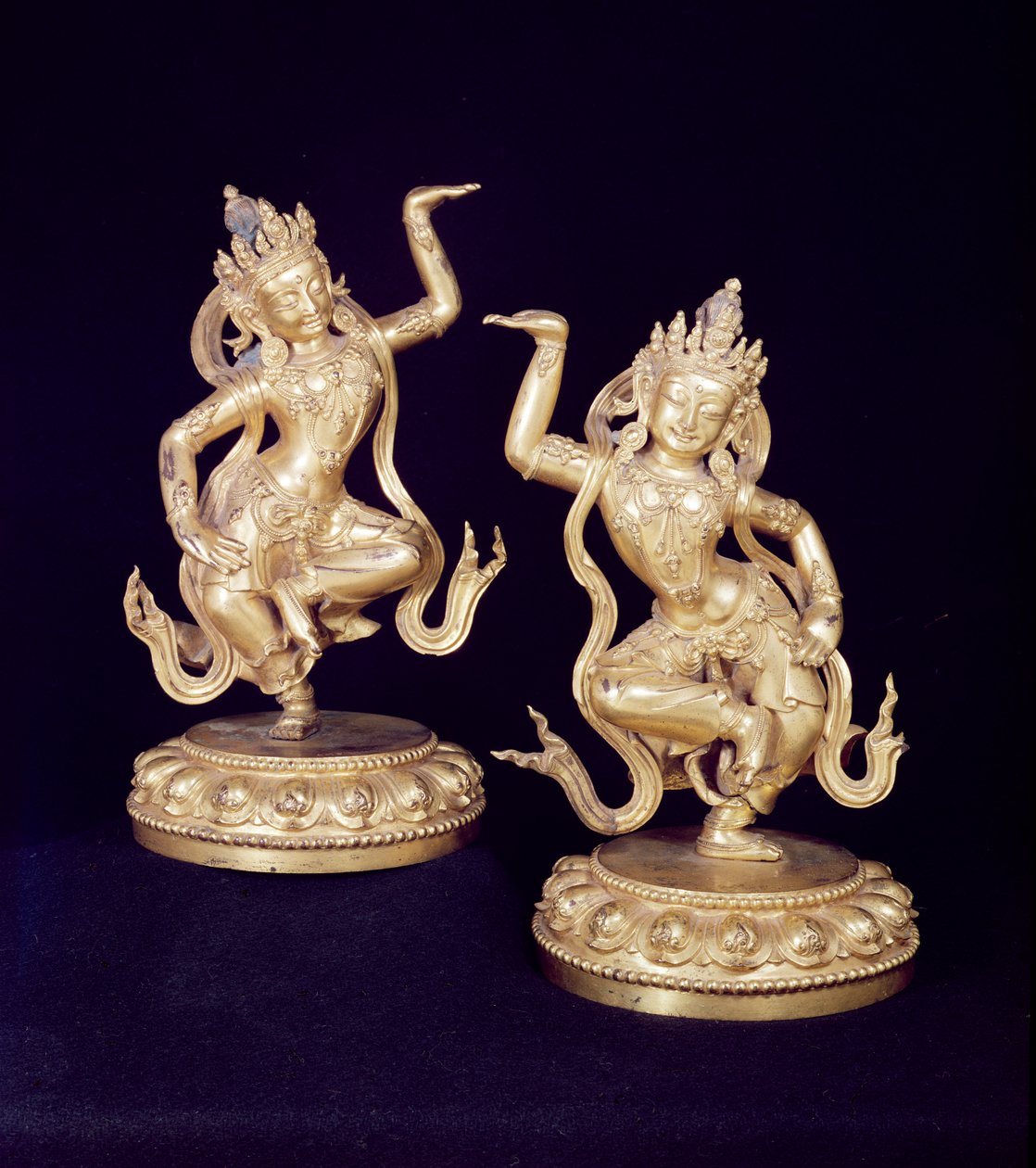 Bodhisattva, pair of Husante figures by School Chinese