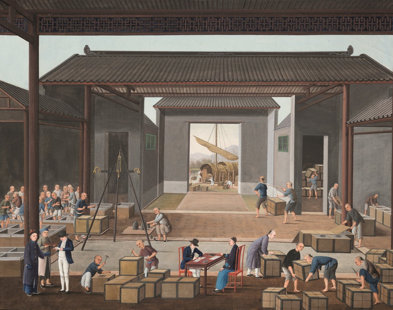Tea production, c. 1820 by School Chinese