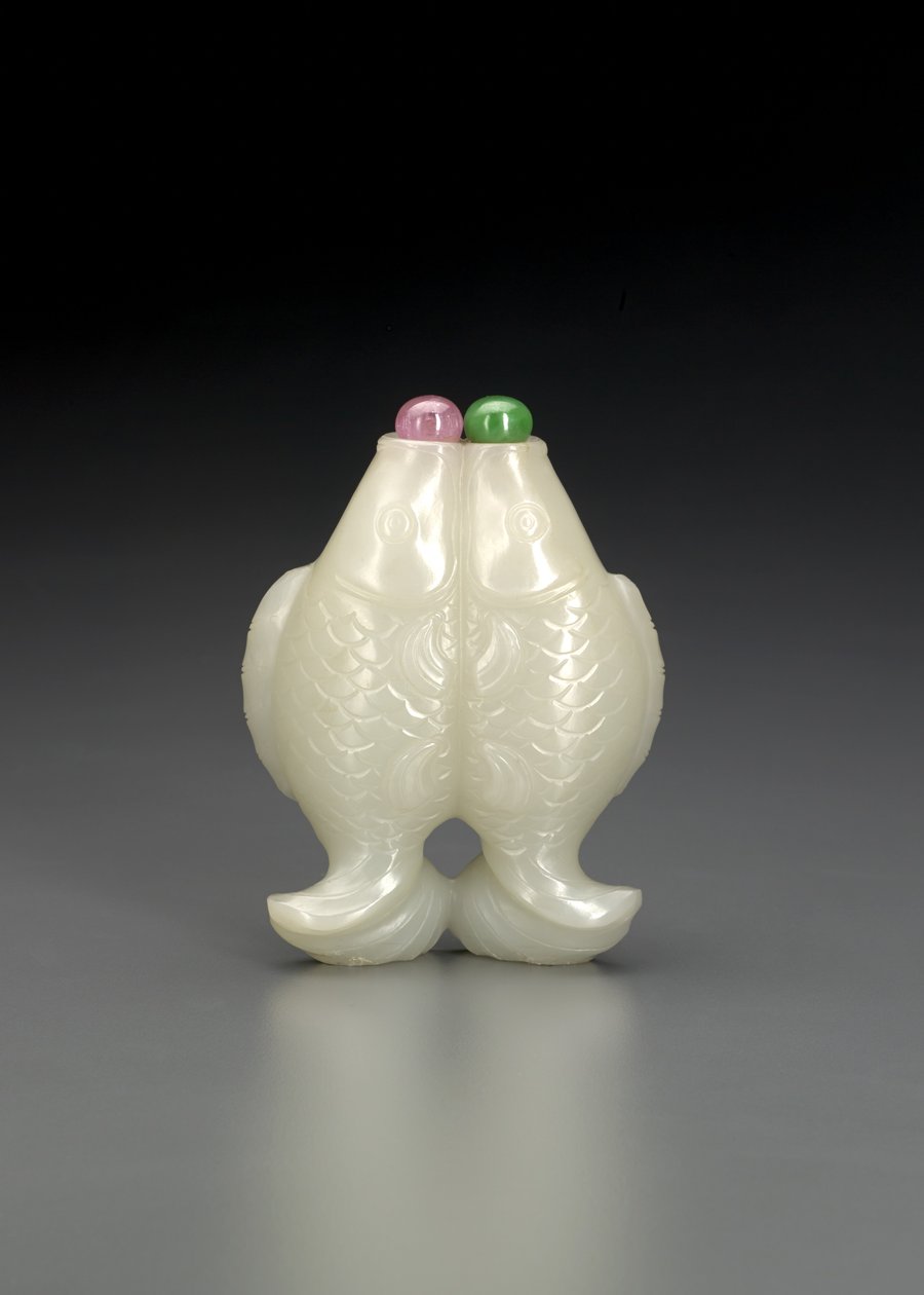 Twin Fish Snuff Bottle by School Chinese