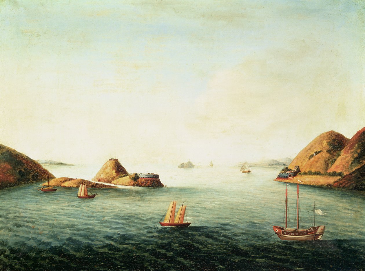 View of the Boca Tigris on Pearl River, c.1830 by School Chinese