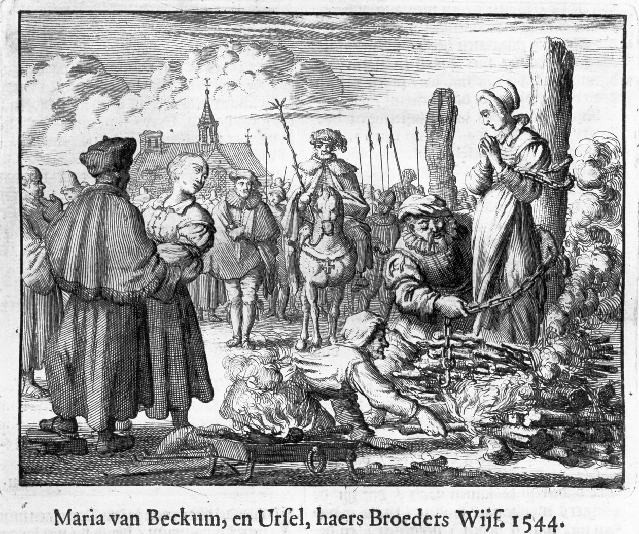 Burning of Maria and Ursula van Beckum, Deventer by School Dutch