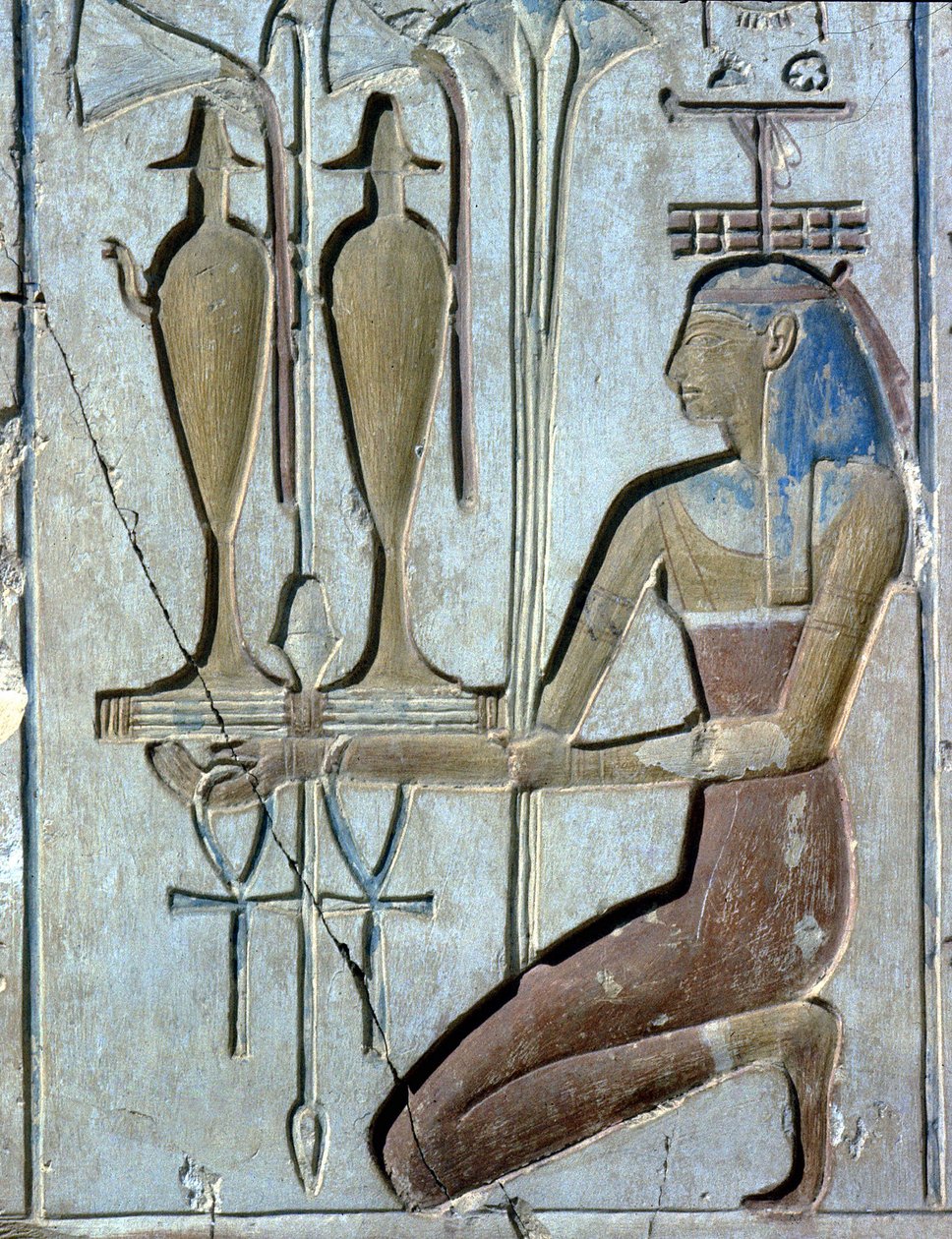 Abydos: Temple of Seti I dedicated to God Osiris by School Egyptian