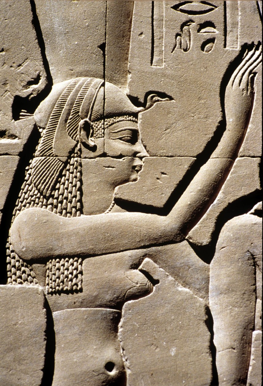 Ancient Egypt, Wall Carving, Goddess Isis, Temple of Horus, Edfu, 237 - 57 BC by School Egyptian