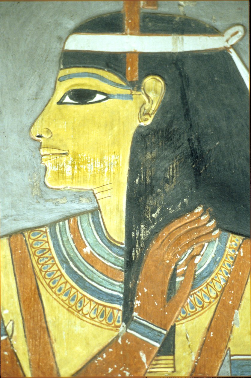 Ancient Egypt, Wall painting, Goddess Hathor, Tomb of Horemheb, Thebes by School Egyptian