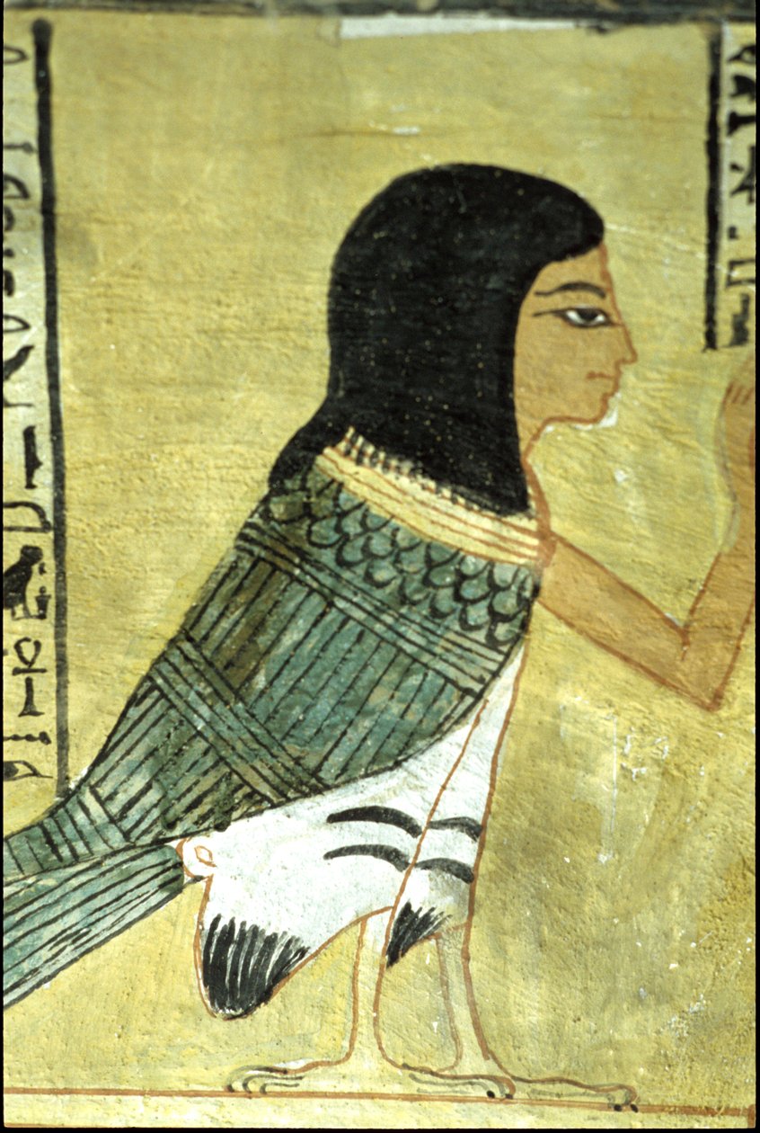 Wall Painting, Tomb of Inherkhau, Thebes, Tomb of the Nobles, 20th Dynasty, Ba or Soul of Inherkhau by School Egyptian