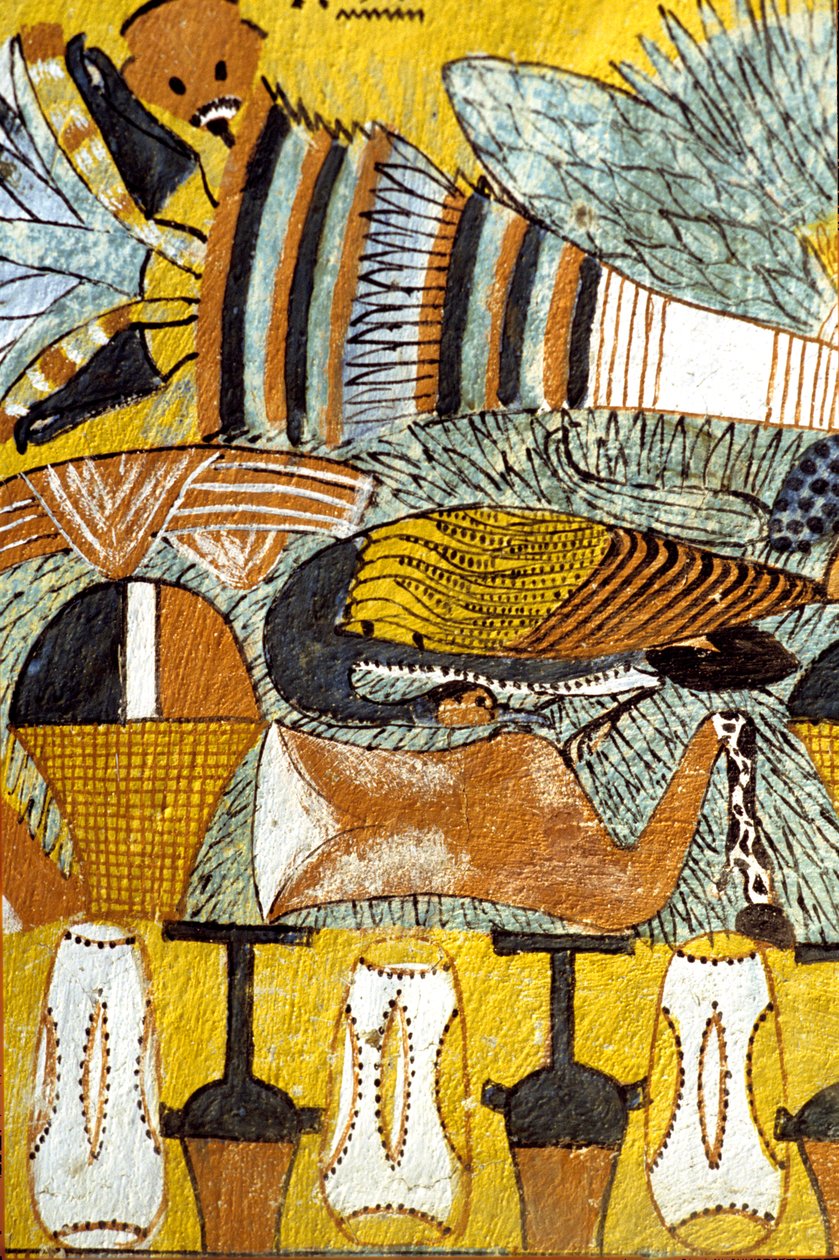Ancient Egypt, Wall painting Tomb of Sennedjem, Deir el Medina, Thebes, Tomb of the Nobles by School Egyptian