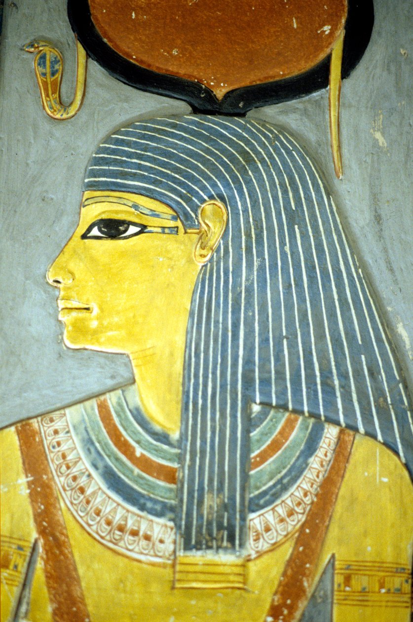 Ancient Egypt, Wall Painting, Goddess Isis, Goddess of Fertility, Tomb of Horemheb, Thebes Tomb of the Nobles by School Egyptian