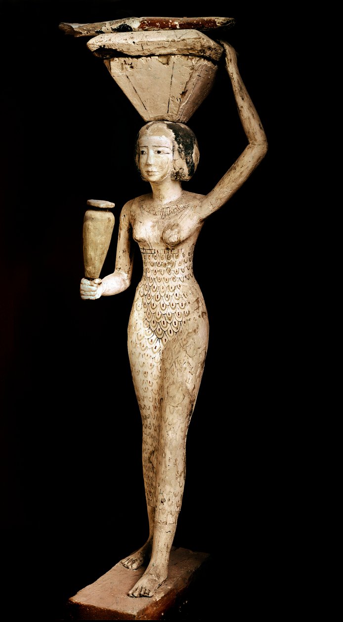 Egyptian antiquities: wooden carving as bearers of offerings. Middle empire by School Egyptian